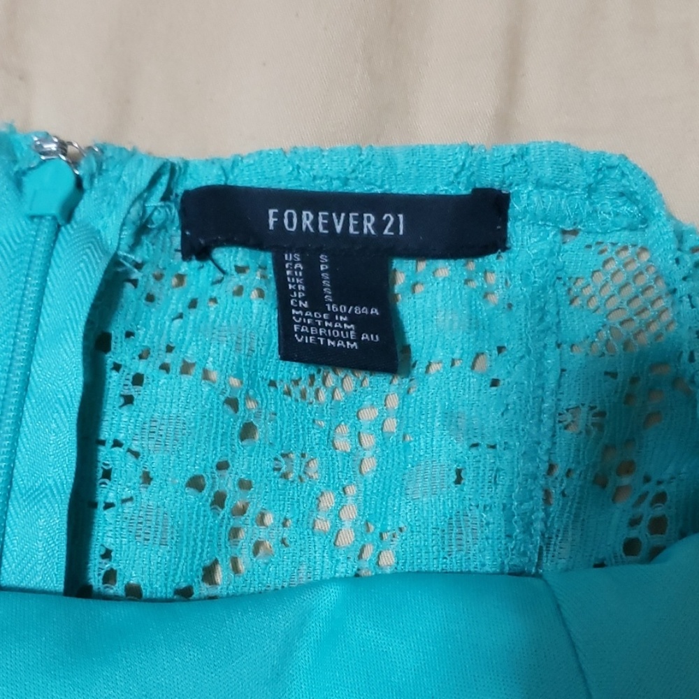 Aqua Lace Tube Top Dress - Picture 2 of 4